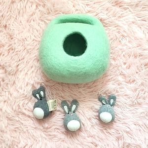 Bunnies in a Felt Burrow